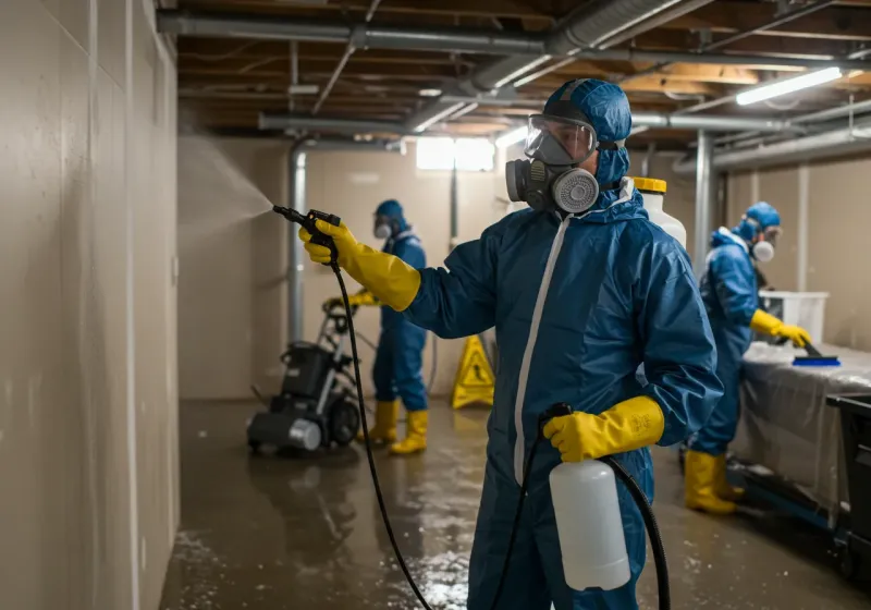 Basement Sanitization and Antimicrobial Treatment process in Battle Ground, IN