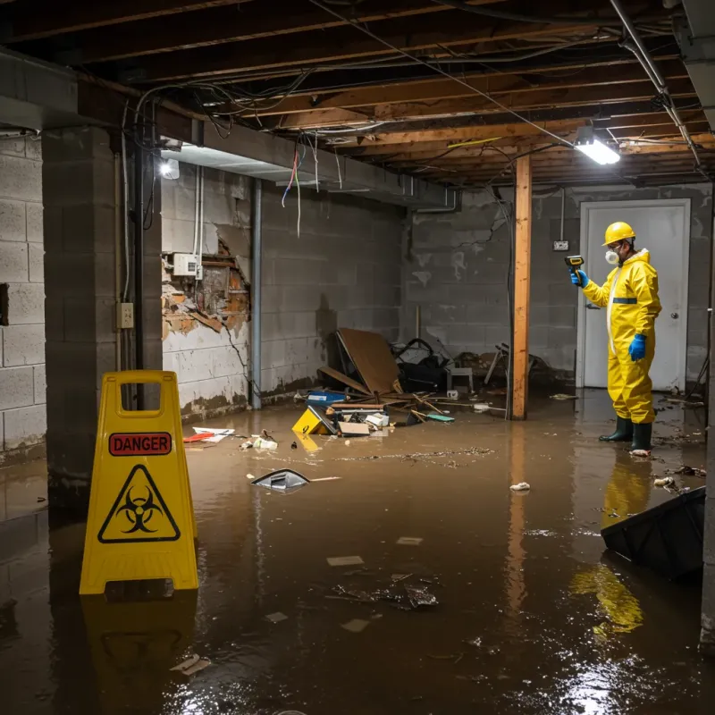 Flooded Basement Electrical Hazard in Battle Ground, IN Property